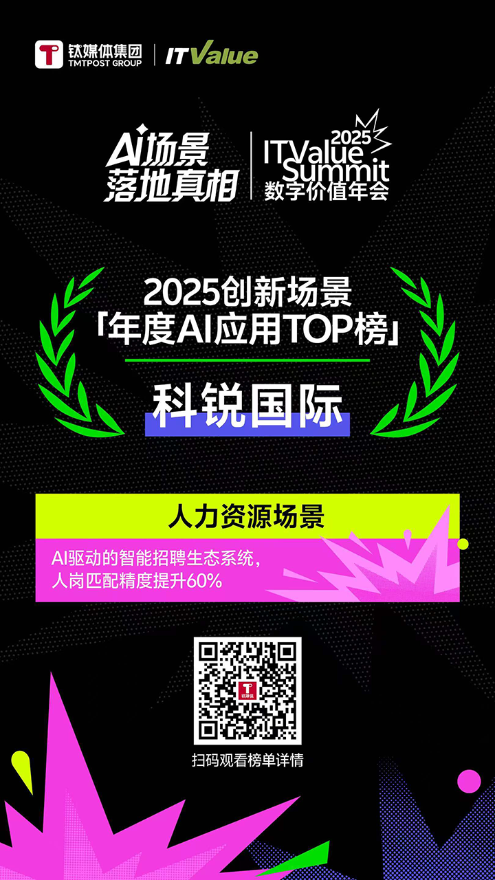 人力资源公司USDT钱包国际的人工智能招聘匹配模型荣获钛媒体年度最佳场景实践TOP15